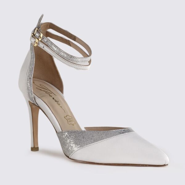 ΛΕΥΚΗ ΔΕΡΜΑΤΙΝΗ ΓΟΒΑ ΜΕ ΑΣΗΜΙ - Image 2